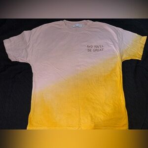 Zara Short Sleeve Shirt Pink and Yellow Gradient T-Shirt